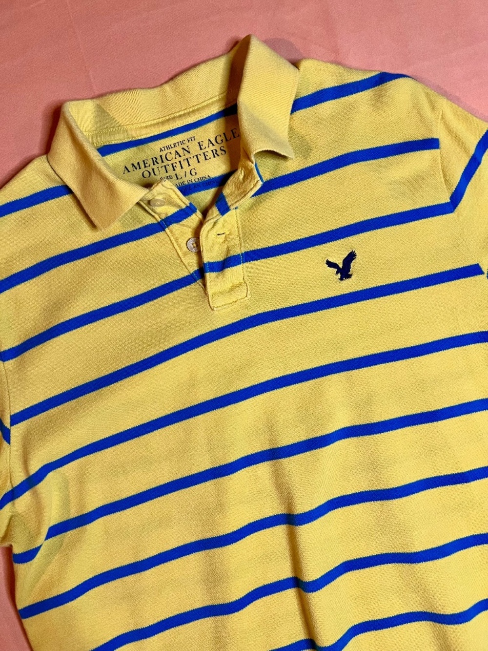 Classic American Eagle Striped Men's Polo